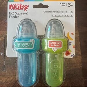Nuby E-Z Squee-Z Feeder - Blue and Green
